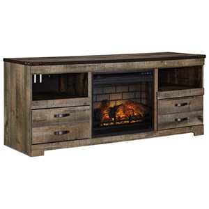 Large TV Stand with Fireplace Insert